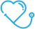 Ícone representando um estetoscópio e um coração.